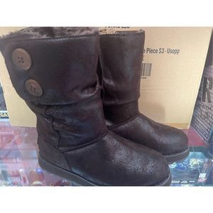 Skechers Australia Keepsakes Faux Leather‎ Mid-Calf Boots Choc 48367 Womens 6